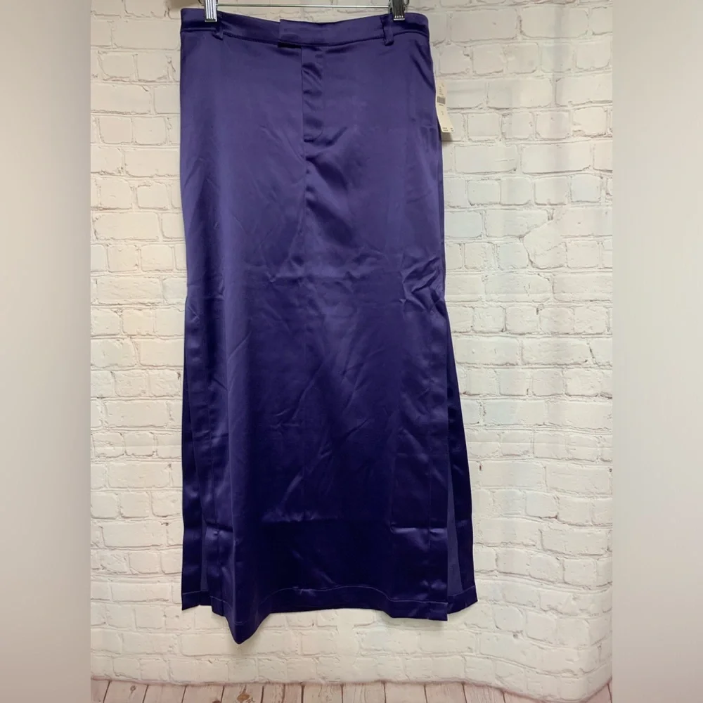 NEW Anthropologie Navy Blue Trouser Maxi Skirt Size 2 - Picture 9 of 10